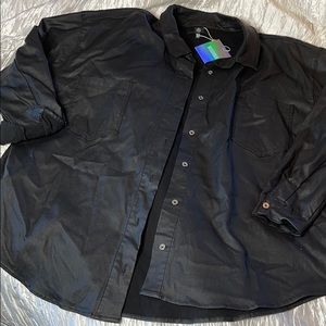 MISSGUIDED leather like oversized button down